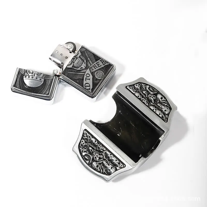 Men's DIY Skull Head Leather Belt with Hidden Lighter sold by FloralTrip product image thumbnail 2