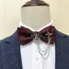 Men's Silver Metal Crown & Cross Chain Bow Tie sold by FloralTrip