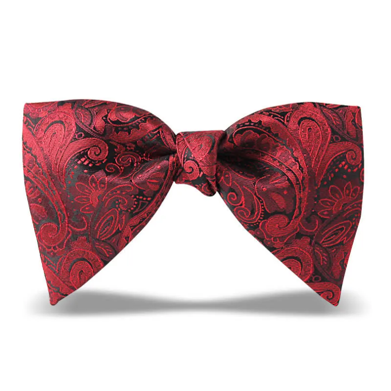 Men's Elegant British Style Burgundy Paisley Bow Tie sold by FloralTrip