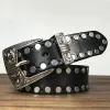 Western Two Rows Round Rivets Studded Leather Belt sold by FloralTrip