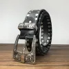 Western Two Rows Round Rivets Studded Leather Belt sold by FloralTrip