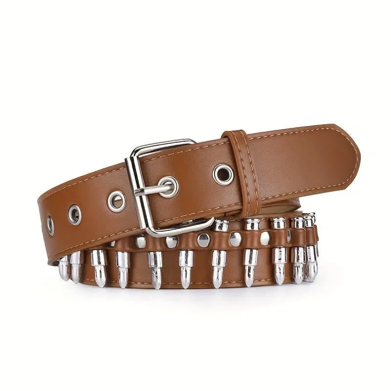 Stylish Punk Bullets Rivet Decor Leather Belt sold by FloralTrip