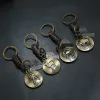 Vintage Woven 12 Constellation Pendant Leather Keychain sold by FloralTrip