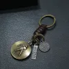 Vintage Woven 12 Constellation Pendant Leather Keychain sold by FloralTrip