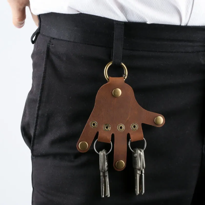 Funny Creative Finger Shape Leather Keychain sold by FloralTrip