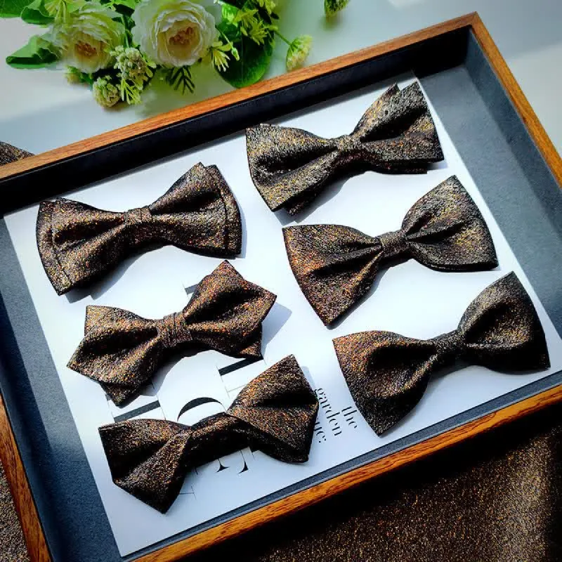 Men's Stylish Bling Brown Coffee Series Bow Tie sold by FloralTrip