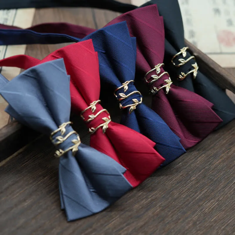 Men's Gold Metal Branch Shaped Twilled Bow Tie sold by FloralTrip