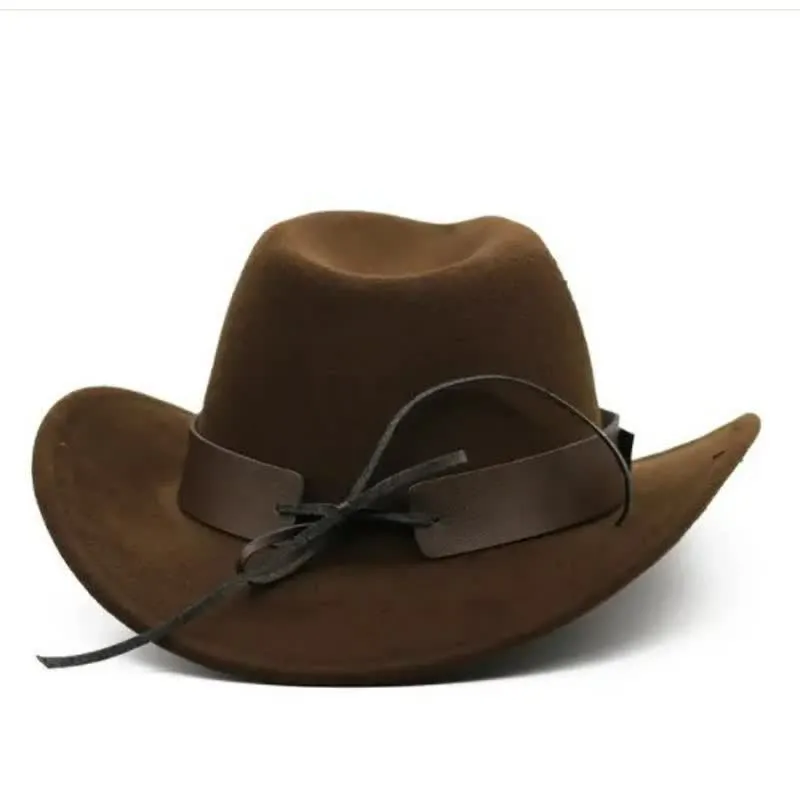 Western Wild Bull Ox Head Strap Felt Cowboy Hat sold by FloralTrip product image thumbnail 4