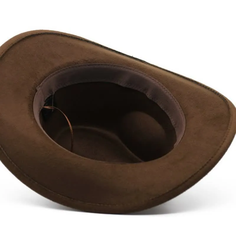 Western Wild Bull Ox Head Strap Felt Cowboy Hat sold by FloralTrip product image thumbnail 5