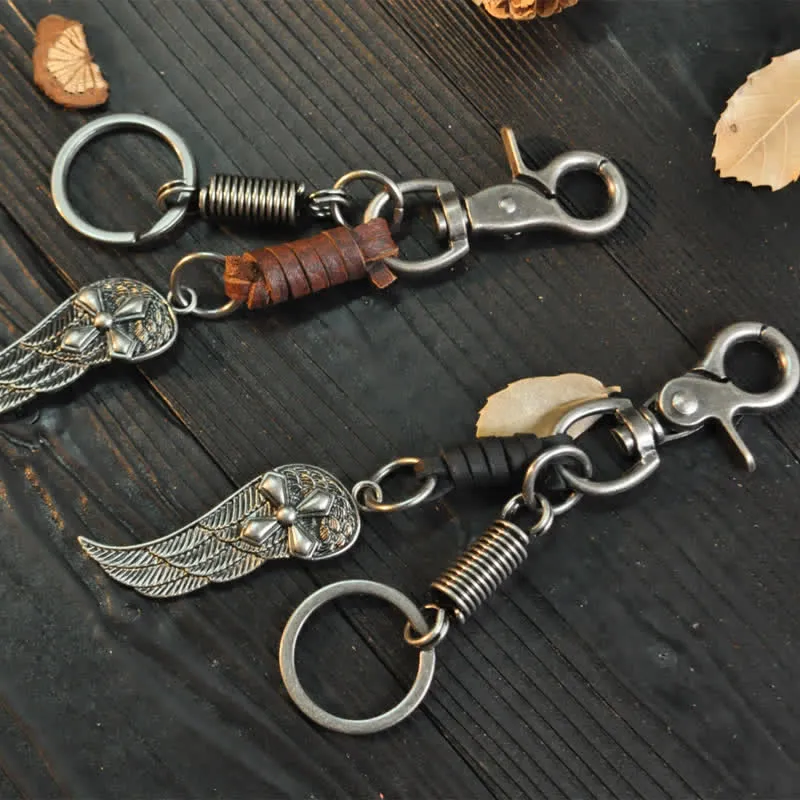 Small Cross Angel Wings Ornaments Leather Keychain sold by FloralTrip product image thumbnail 4