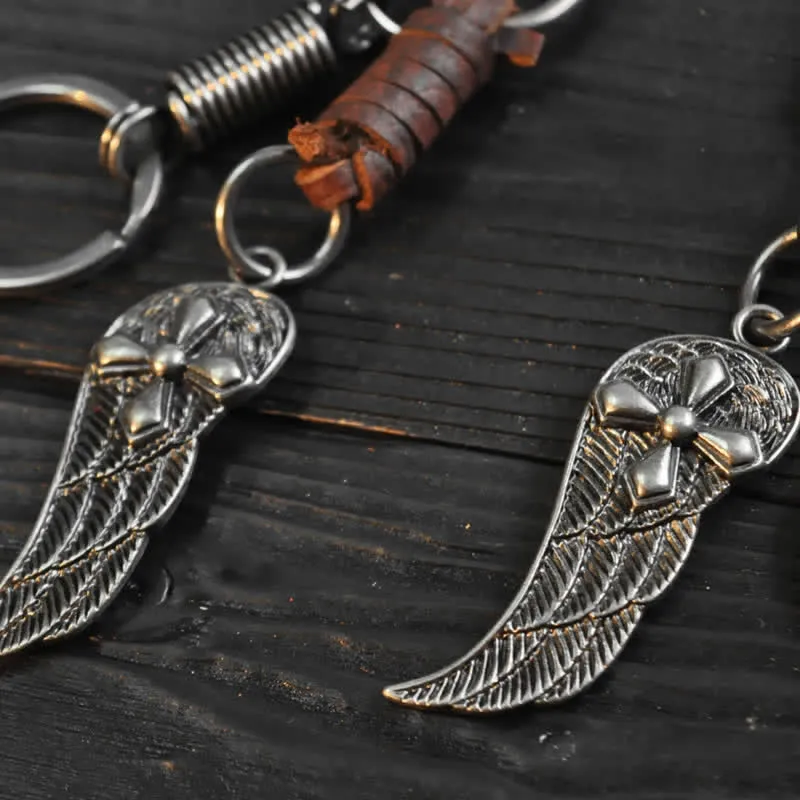 Small Cross Angel Wings Ornaments Leather Keychain sold by FloralTrip product image thumbnail 5