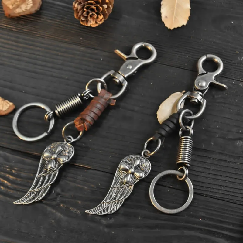 Small Cross Angel Wings Ornaments Leather Keychain sold by FloralTrip product image thumbnail 3