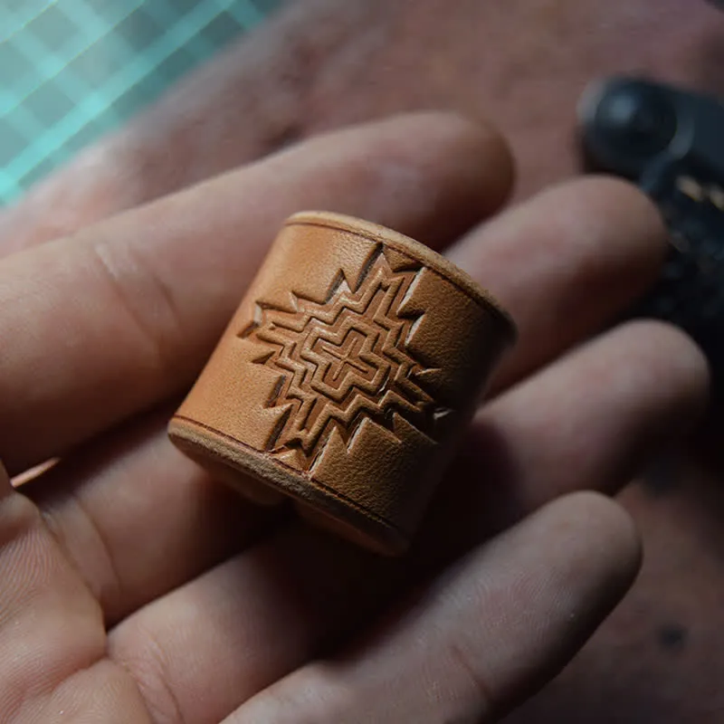 Casual Wear Style Viking Pattern Leather Scarf Ring sold by FloralTrip product image thumbnail 3