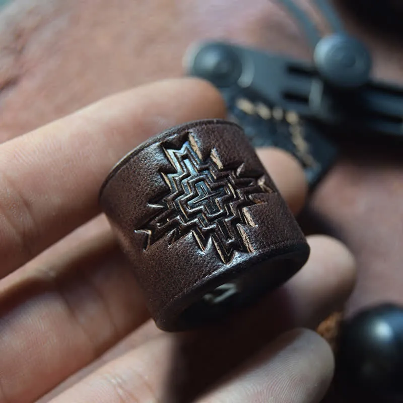 Casual Wear Style Viking Pattern Leather Scarf Ring sold by FloralTrip product image thumbnail 5