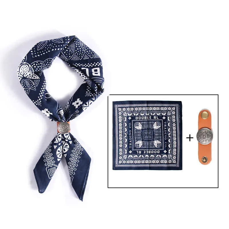 Ethnic Floral Pattern Square Scarf with Scarf Buckle sold by FloralTrip product image thumbnail 3