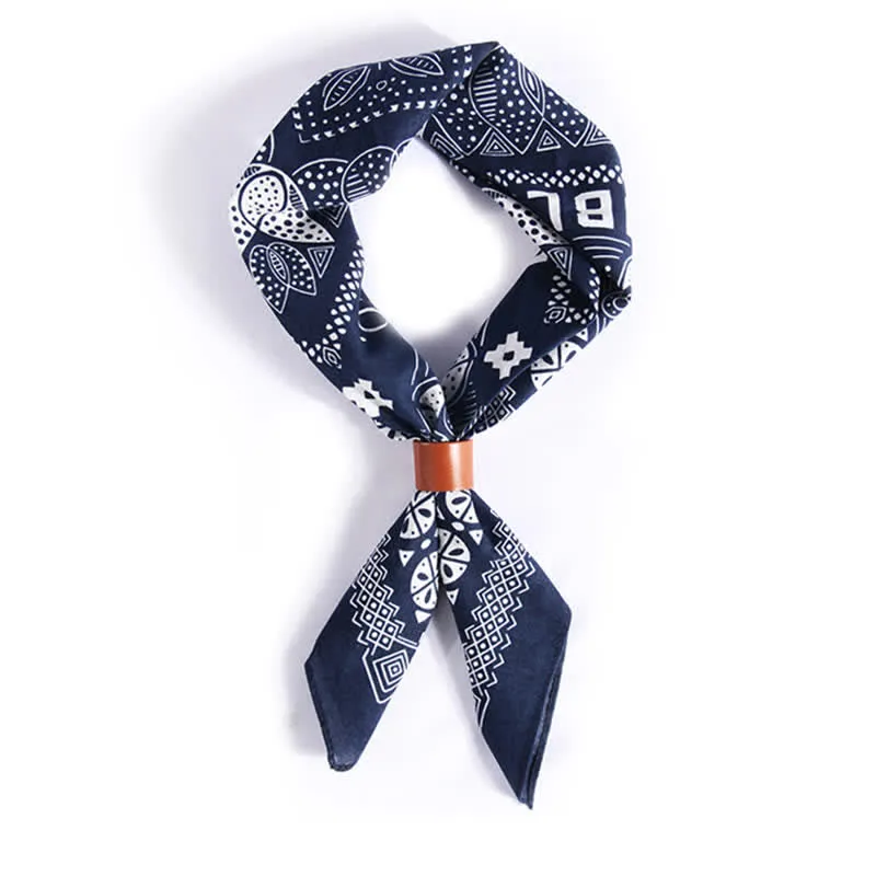 Ethnic Floral Pattern Square Scarf with Scarf Buckle sold by FloralTrip