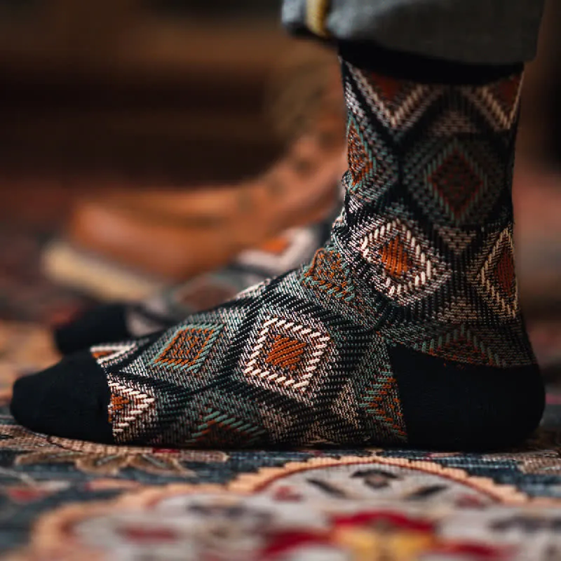 Trendy Funny Mosaic Diamond Cotton Socks sold by FloralTrip