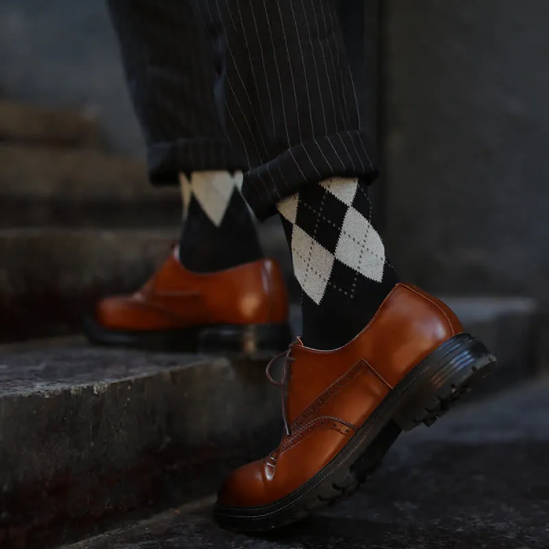 Men's British Plaid Patterned Cotton Socks sold by FloralTrip