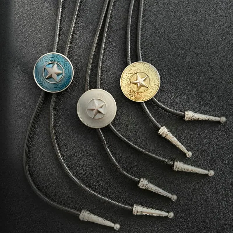 Stylish Five-Pointed Star Blue Glaze Bolo Tie sold by FloralTrip product image thumbnail 3