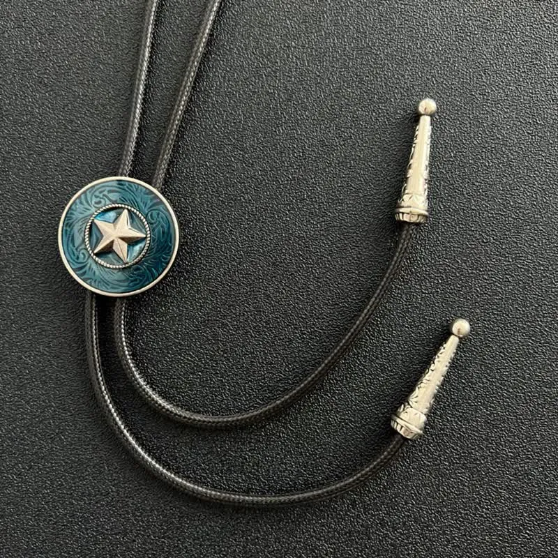 Stylish Five-Pointed Star Blue Glaze Bolo Tie sold by FloralTrip product image thumbnail 4