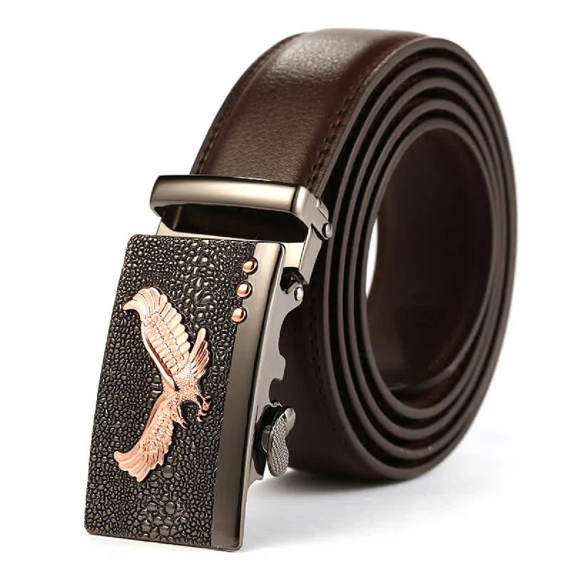 Men's Classic Business Eagle Automatic Buckle Leather Belt sold by FloralTrip