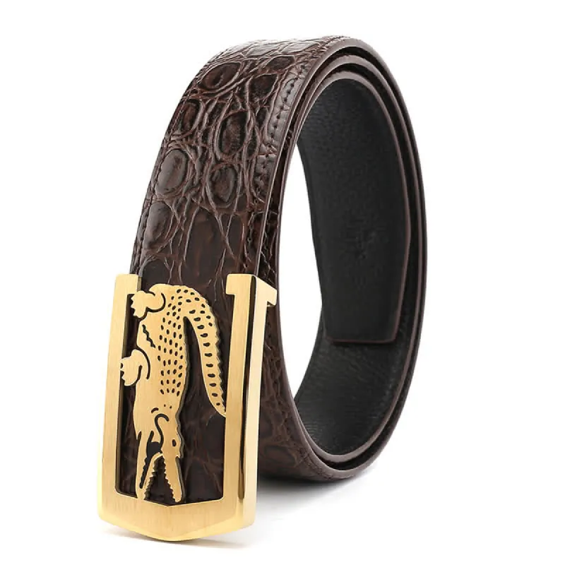 Men's Stylish Cartoon Crocodile Buckle Leather Belt sold by FloralTrip