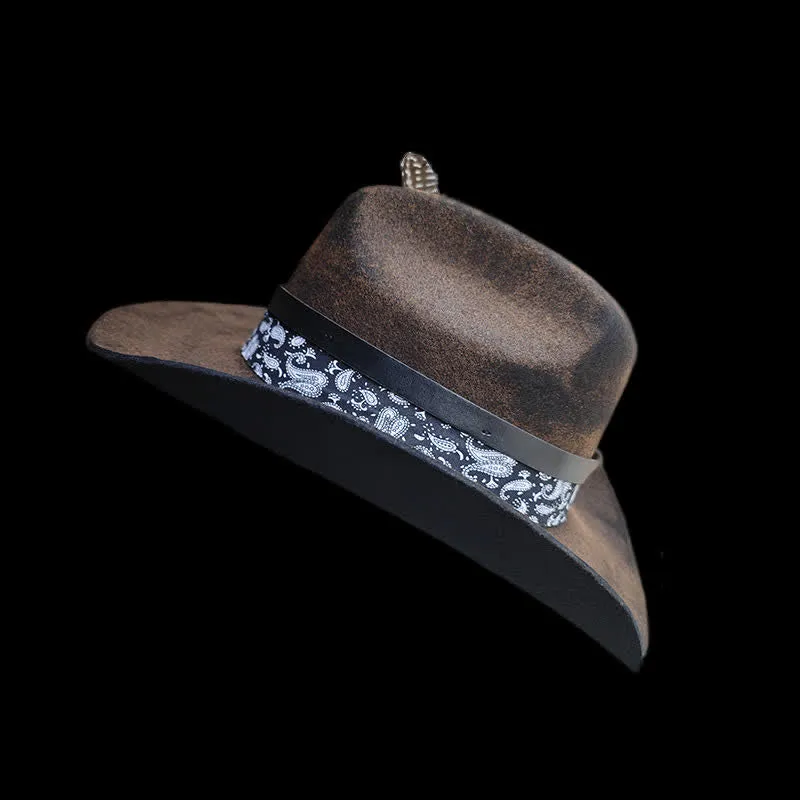 Rock Star Paisley Feather Wool Cowboy Hat sold by FloralTrip product image thumbnail 4