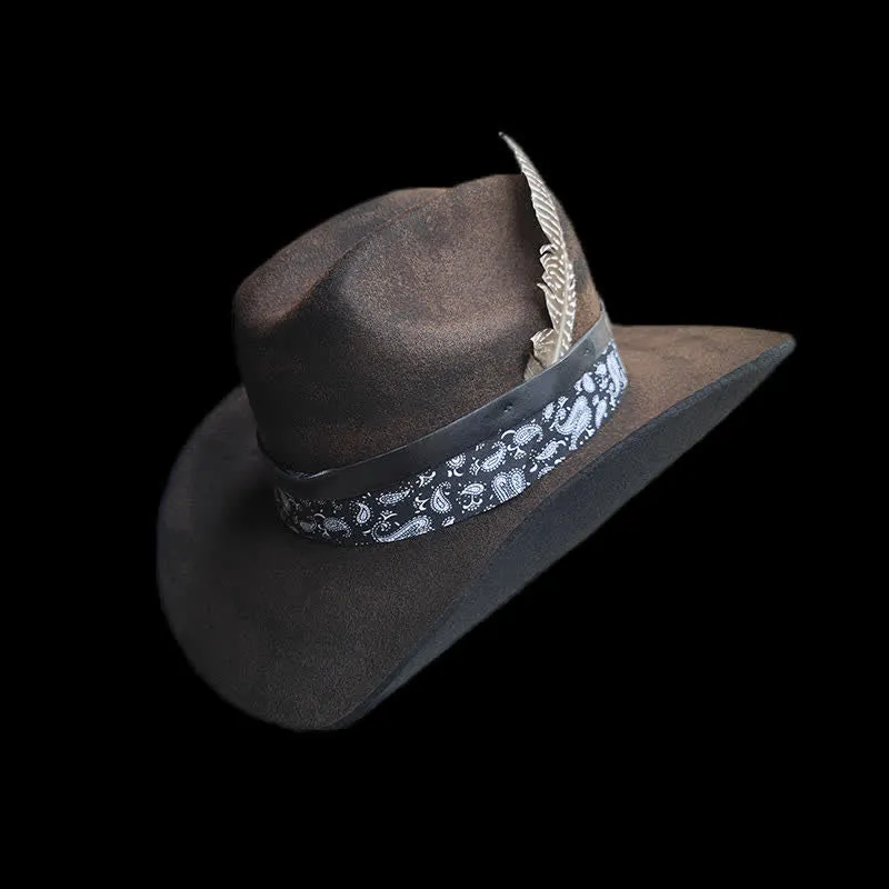 Rock Star Paisley Feather Wool Cowboy Hat sold by FloralTrip