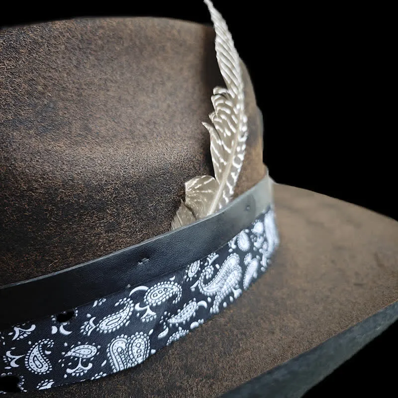 Rock Star Paisley Feather Wool Cowboy Hat sold by FloralTrip product image thumbnail 5
