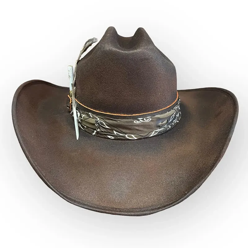 Rock Star Paisley Feather Wool Cowboy Hat sold by FloralTrip product image thumbnail 2
