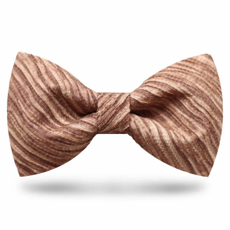 Men's Distinctive Coffee Brown Striped Bow Tie sold by FloralTrip
