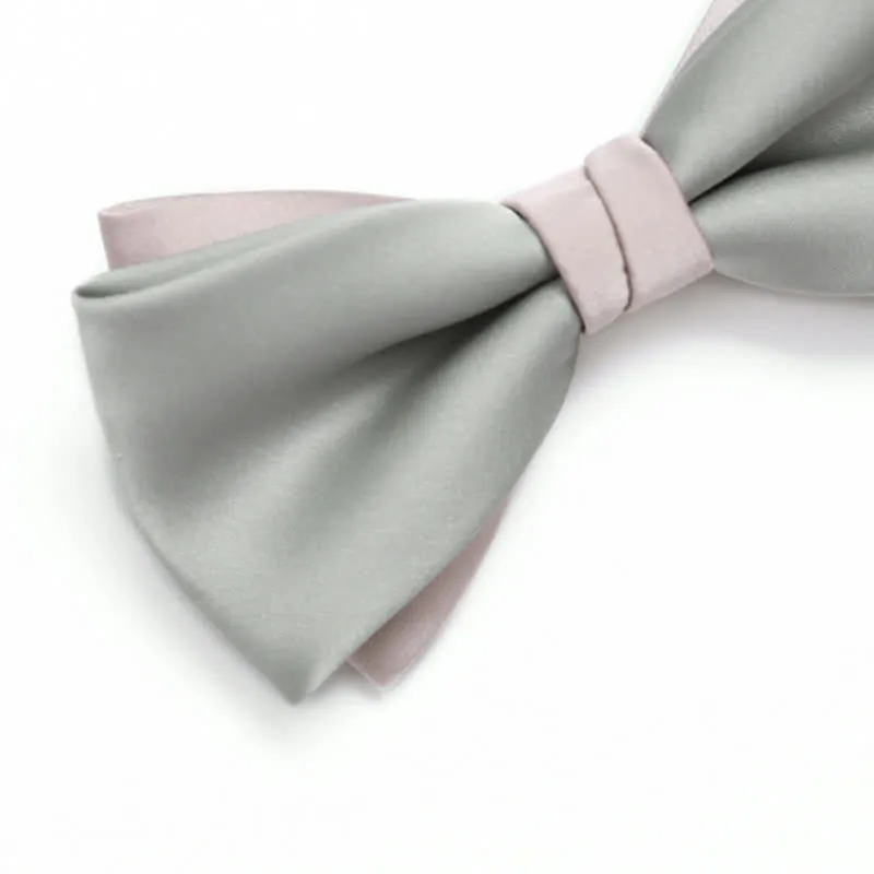 Men's Pale Color Double Layered Wedding Bow Tie sold by FloralTrip product image thumbnail 3