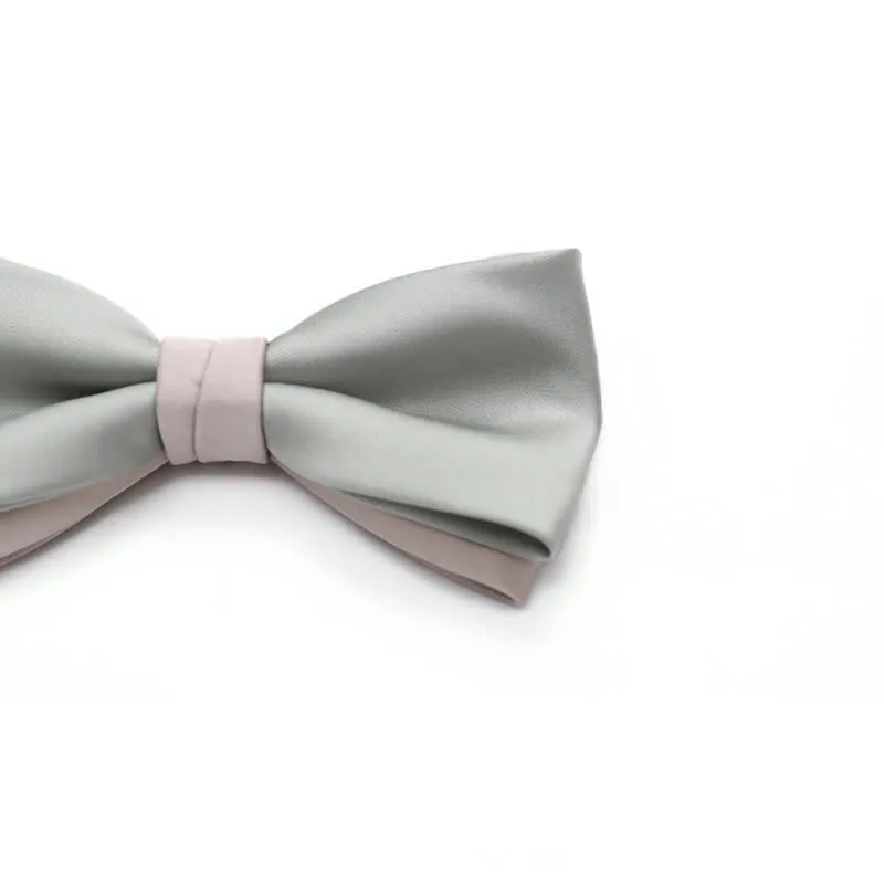 Men's Pale Color Double Layered Wedding Bow Tie sold by FloralTrip product image thumbnail 4