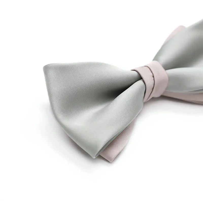Men's Pale Color Double Layered Wedding Bow Tie sold by FloralTrip product image thumbnail 5