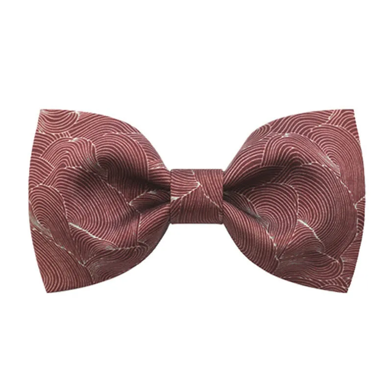 Men's Graceful Red Wave Floral Printed Bow Tie sold by FloralTrip