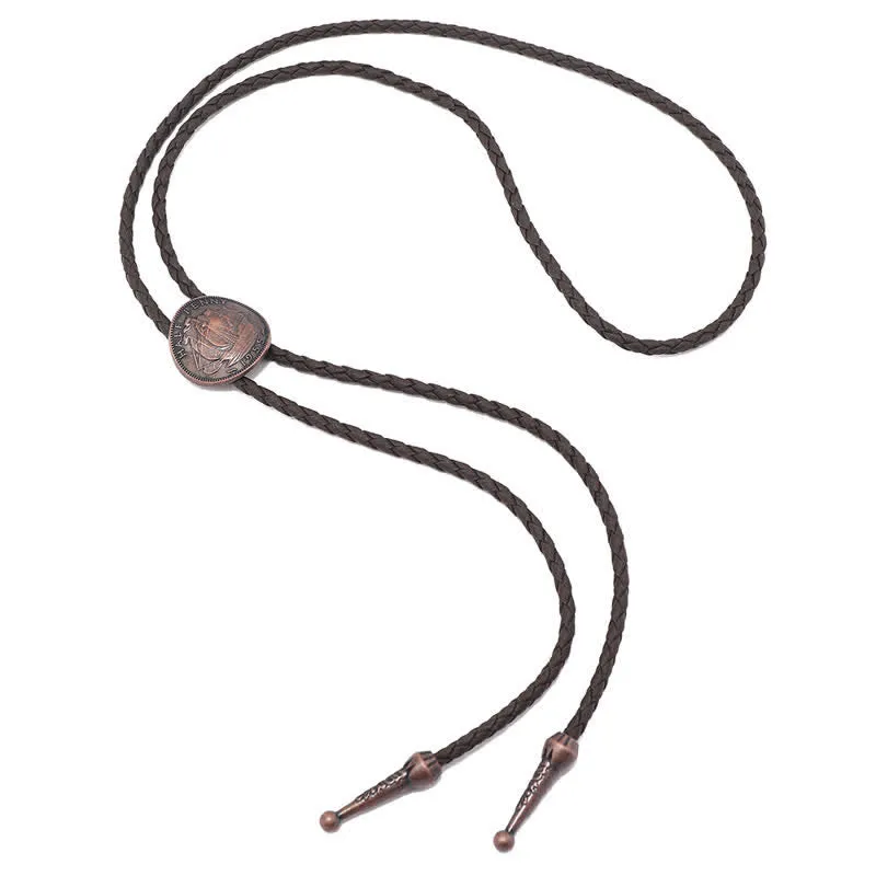 Three Sailboats Ancient Coin Leather Bolo Tie sold by FloralTrip product image thumbnail 4