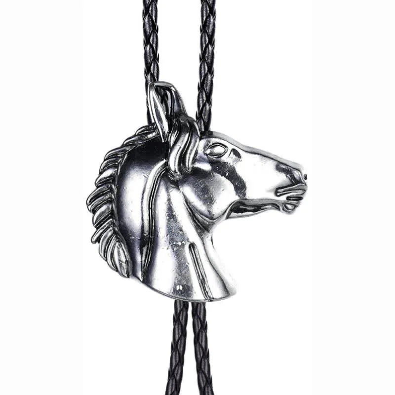 Stereoscopic Horse Head Cowboy Leather Bolo Tie sold by FloralTrip