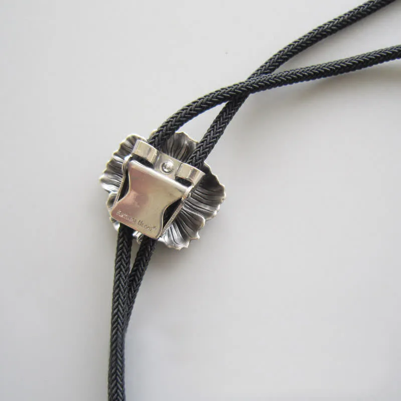 Blue Faux Crystal Rhinestone Flower Shape Bolo Tie sold by FloralTrip product image thumbnail 5