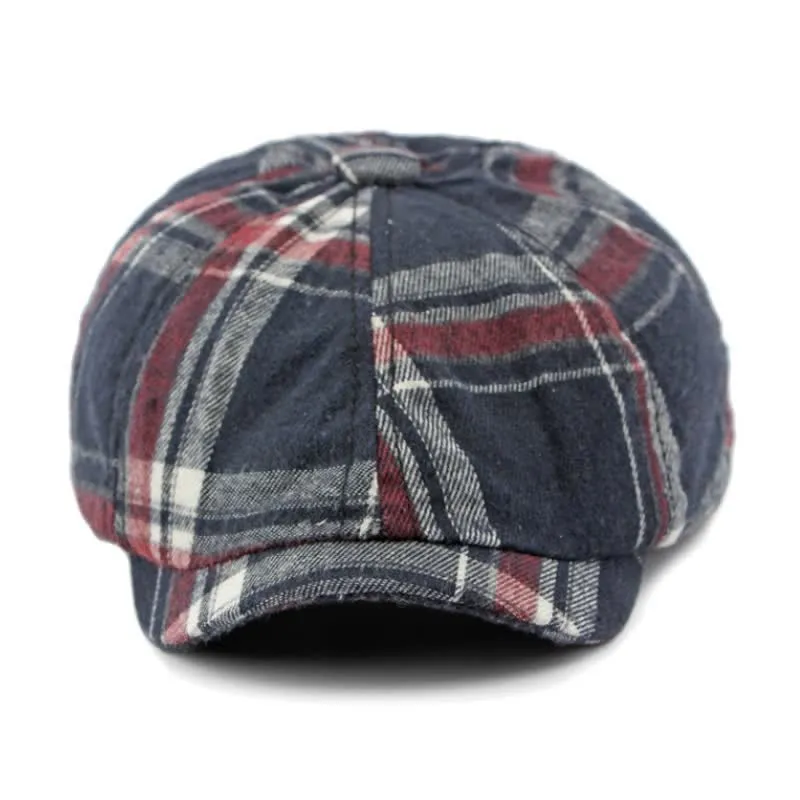 Classic Plaid Octagonal Stylish British Beret Hat sold by FloralTrip product image thumbnail 3