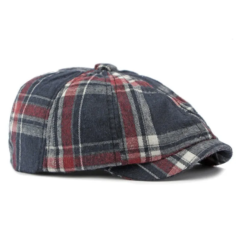 Classic Plaid Octagonal Stylish British Beret Hat sold by FloralTrip product image thumbnail 4
