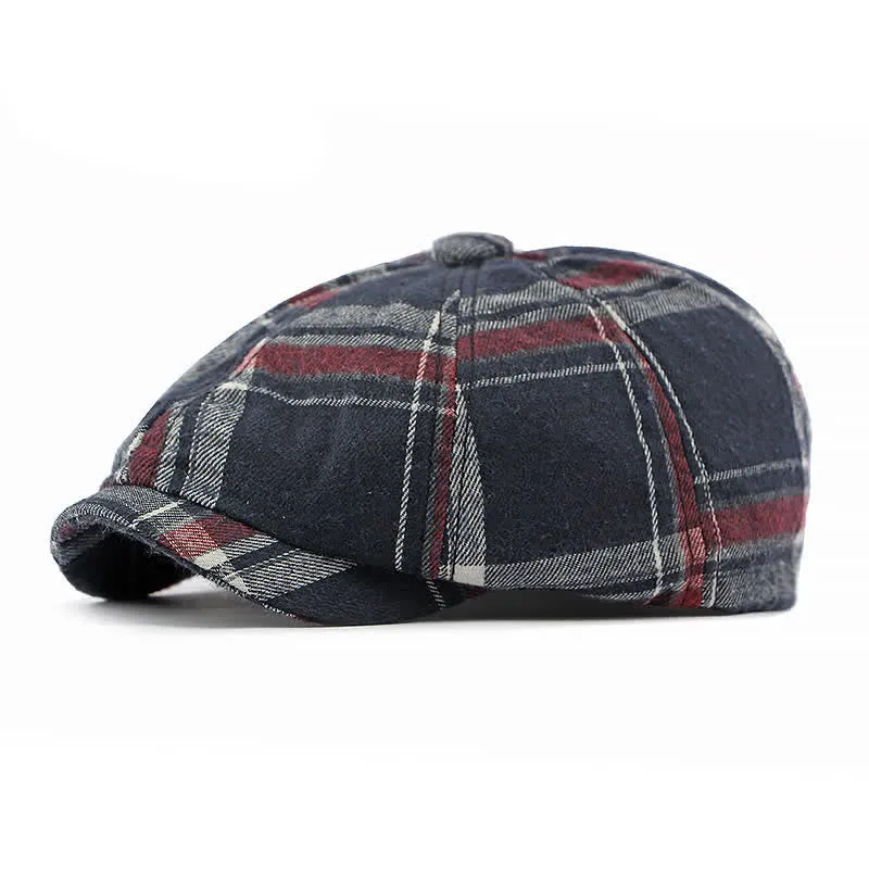 Classic Plaid Octagonal Stylish British Beret Hat sold by FloralTrip