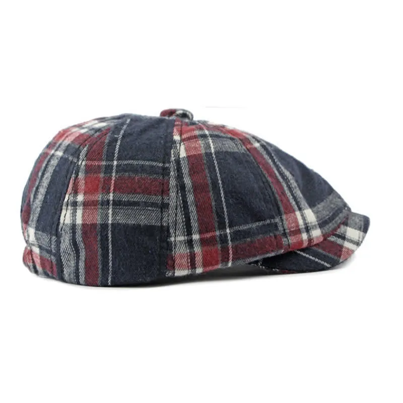 Classic Plaid Octagonal Stylish British Beret Hat sold by FloralTrip product image thumbnail 5