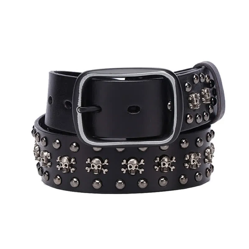Studded Gothic MIni Skull Rivets Leather Belt sold by FloralTrip product image thumbnail 4
