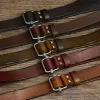 Retro Distressed Adjustable Smooth Buckle Leather Belt sold by FloralTrip
