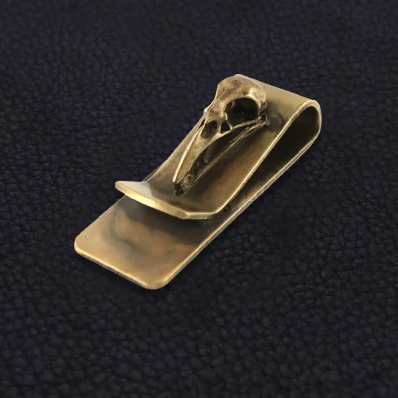 Portable Creative Brass Bird Skull Money Clip sold by FloralTrip