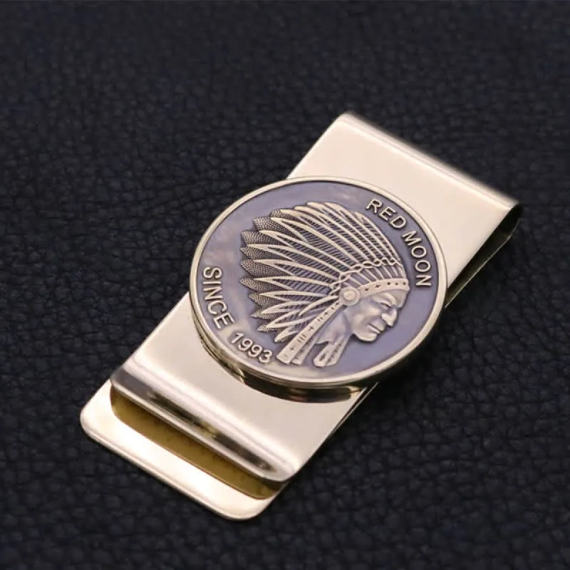 Indian Chief Head Solid Brass Money Clip sold by FloralTrip