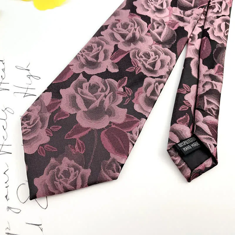Men's Casual Personality Large Rose Floral Necktie sold by FloralTrip product image thumbnail 3