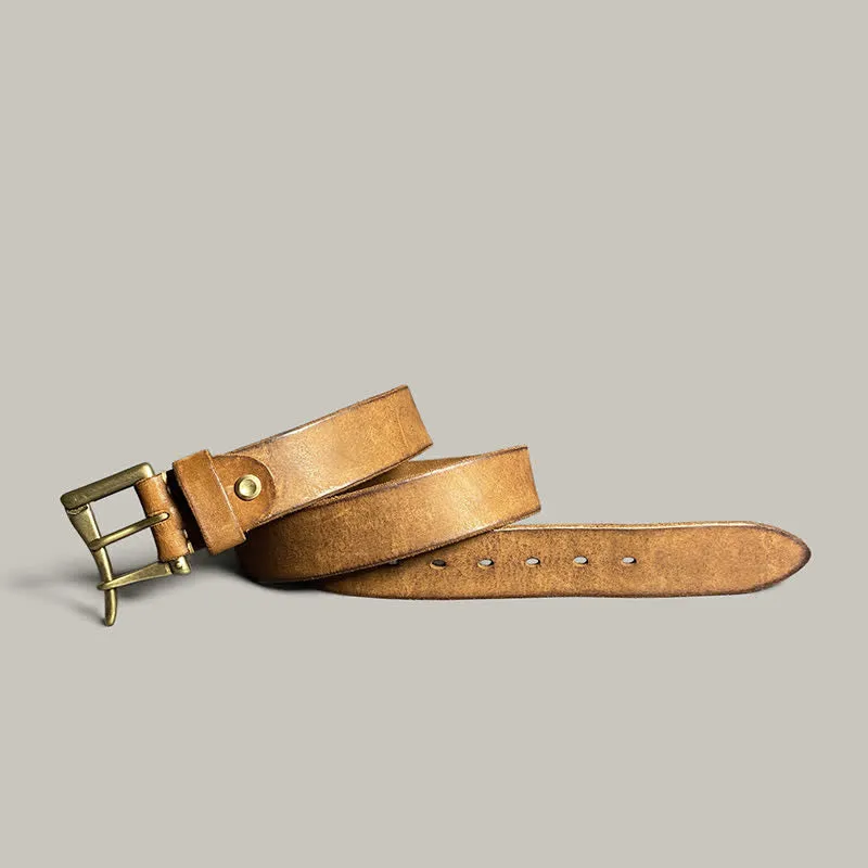 Unique Openable Cavalry Buckle Casual Leather Belt sold by FloralTrip