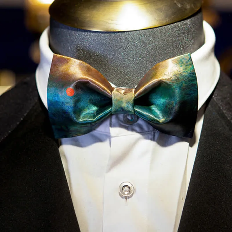Men's Dark Green Seductive Night Scene Bow Tie sold by FloralTrip