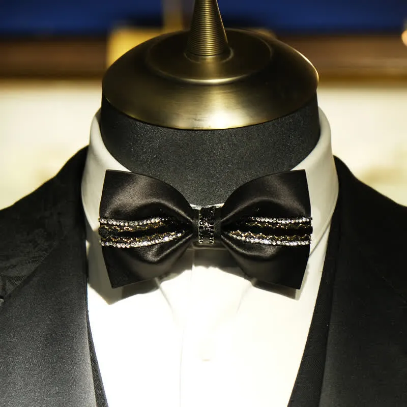 Men's Sea Of Stars Black Rhinestone Bow Tie sold by FloralTrip product image thumbnail 5